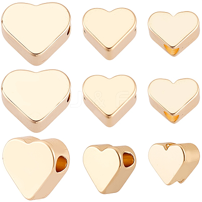 60Pcs 3 Styles Brass Spacer Beads KK-BBC0024-07-1
