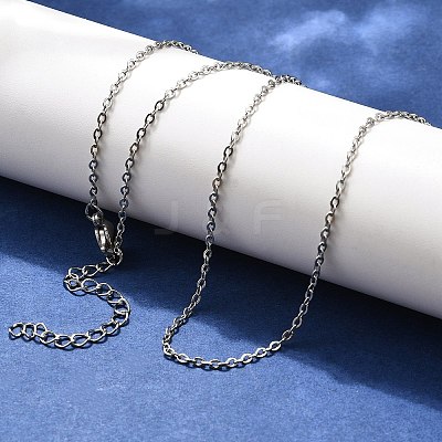 Non-Tarnish 304 Stainless Steel Cable Chain Necklace STAS-T040-PJ204-45-1
