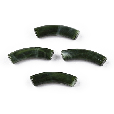 Opaque Two Tone Color Acrylic Beads MACR-ZX023-02B-1
