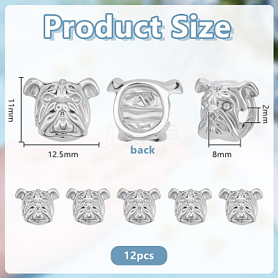 12Pcs Alloy Puppy Beads FIND-OC0014-14P-1