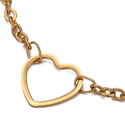 304 Stainless Steel Cable Chain Anklets AJEW-H104-04G-1