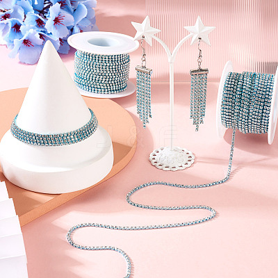 2 Roll Electrophoresis Iron Rhinestone Strass Chains CHC-TA0001-38B-1