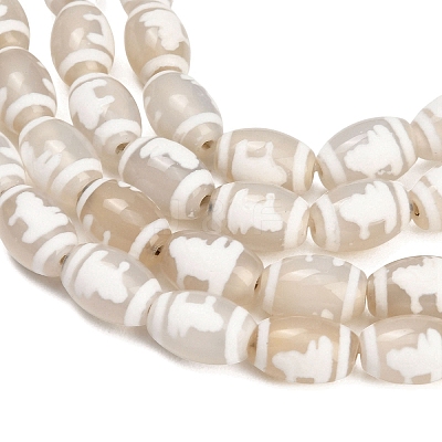 Tibetan Style dZi Beads Strands GG-CBA4812-C03-8X12MM-1