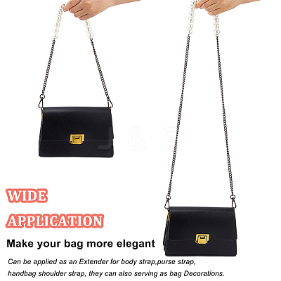 2Pcs 2 Style Plastic Imitation Pearl Beaded Bag Straps DIY-WR0002-72B-1
