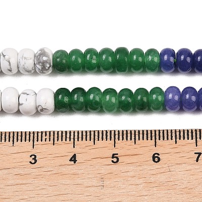 Natural Flower Amazonite & Dyed White Jade & Tiger Eye & Howlite & Quartz Crystal & Synthetic Turquoise Beads Strands G-Z135-C06-1