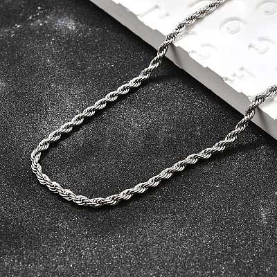 Tarnish Resistant 304 Stainless Steel Rope Chain Necklaces STAS-S029-01-1