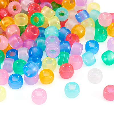 450Pcs 9 Colors Transparent & Luminous Plastic Beads KY-TA0001-35-1