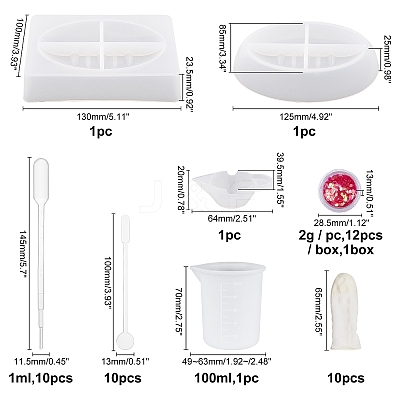DIY Oval Soap & Soap Storage Box Molds Kits DIY-OC0003-52-1