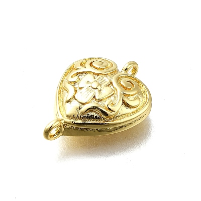 Brass Flower Heart Links KK-K400-49G-03-1