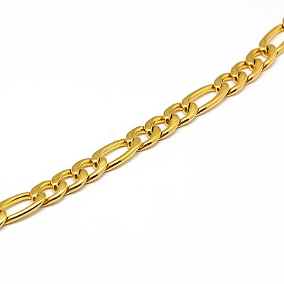 Fashionable 304 Stainless Steel Figaro Chain Necklaces for Men STAS-A028-N016G-1