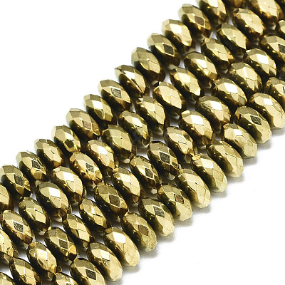 Electroplate Non-magnetic Synthetic Hematite Beads Strands G-S352-50-1