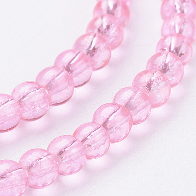 1 Strand Transparent Crackle Glass Round Beads Strands X-CCG-Q001-4mm-02-1