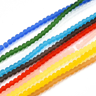 Transparent Glass Beads Strands GLAA-T032-T8mm-MD-1