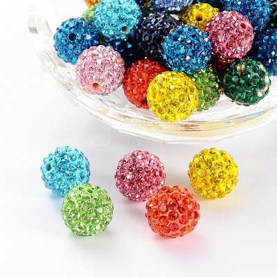 Polymer Clay Rhinestone Beads RB-C1438-12mm-A-1