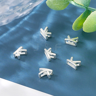 6Pcs 925 Sterling Silver Hollow Initial Beads STER-TA0001-53K-1