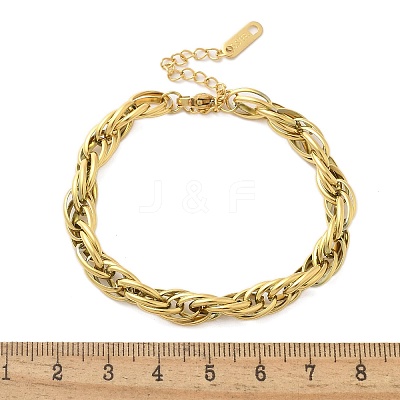 304 Stainless Steel Rope Chain Bracelets BJEW-C084-02G-1