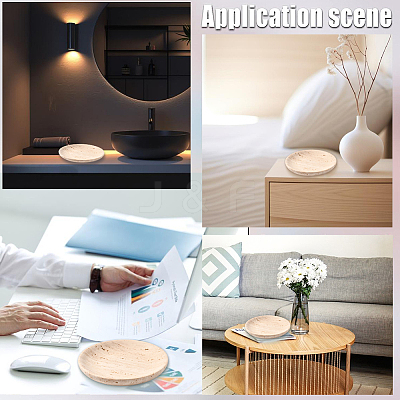 1Pc Flat Round Shape Marble Desktop Storage Tray AJEW-BBC0002-56-1