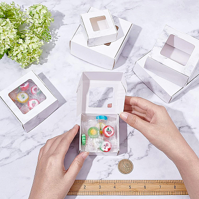 24Pcs 6 Styles Paper with PVC Candy Boxes CON-BC0002-14B-1