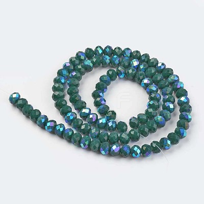 Electroplate Opaque Solid Color Glass Beads Strands EGLA-A034-P6mm-L06-1