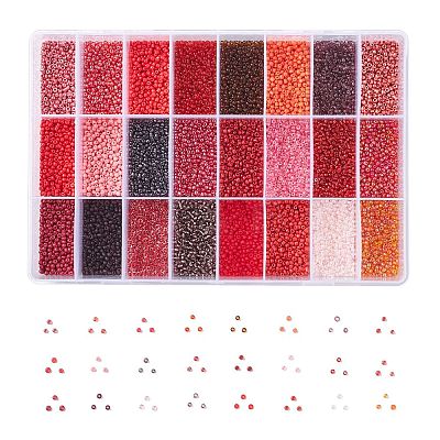 288G 24 Colors Glass Seed Beads SEED-JQ0005-01B-2mm-1