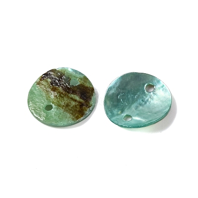 Spray Painted Natural Akoya Shell Connector Charms BSHE-S304-17F-1