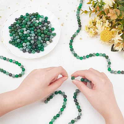 8 Strands 8 Style Frosted Natural Mixed Gemstone Round Beads Strands G-OC0002-06-1