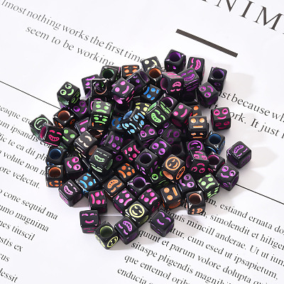 Craft Black Acrylic Beads MACR-YW0001-11-1