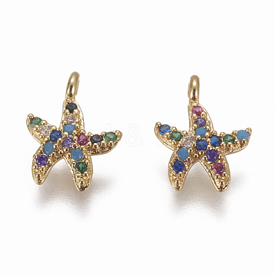 Brass Micro Pave Cubic Zirconia Charms ZIRC-F103-21-1
