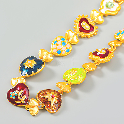 Alloy Enamel Link Necklaces FS-WGF424C-01-1