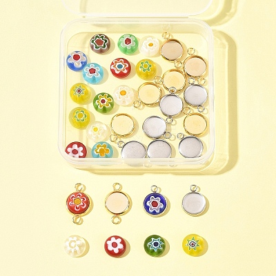 16Pcs 4 Styles Stainless Steel Pendant Cabochon Settings STAS-FS0001-79-1