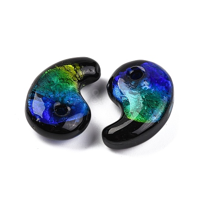 Luminous Handmade Silver Foil Lampwork Beads LAMP-F022-05F-1