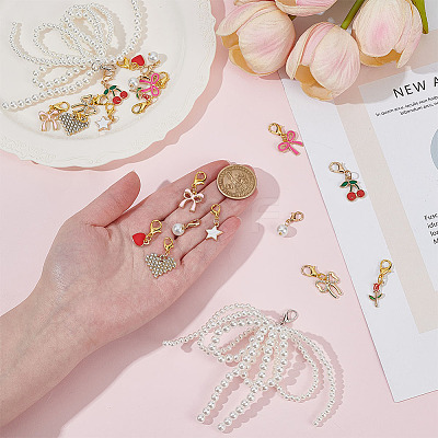 10 Styles Alloy Enamel/Rhinestone/Resin Imitation Pearl Shoe Charms AJEW-OC0015-30-1