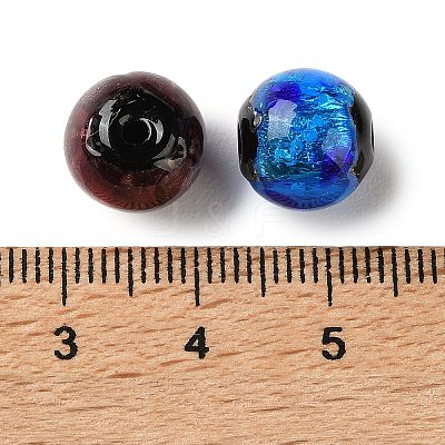 Handmade Silver Foil Glass Beads LAMP-F047-04B-1