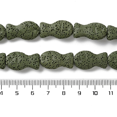 Fish Dyed Natural Lava Rock Beads Strands G-O126-01A-03-1