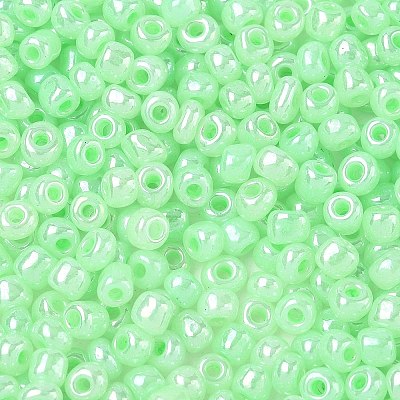 DIY Craft Beads 6/0 Ceylon Round Glass Seed Beads X-SEED-A011-4mm-144-1
