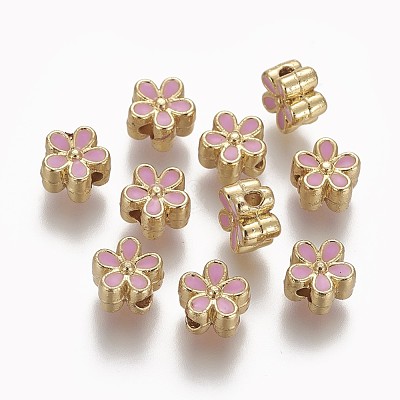 Brass Enamel Beads KK-L179-05E-1