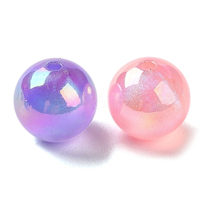 UV Plating Acrylic Beads with Giltter Powder PACR-E003-06-1