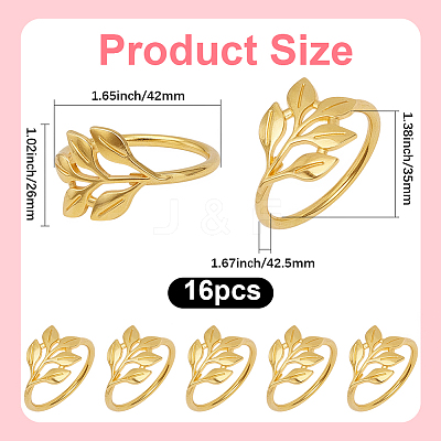 16Pcs Christmas Theme Alloy Napkin Rings AJEW-GF0013-16G-1