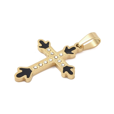 Ion Plating(IP) 304 Stainless Steel Enamel Rhinestone Pendants STAS-Q325-05M-G-1