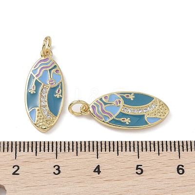 Real 18K Gold Plated Brass Micro Pave Cubic Zirconia Pendants KK-L209-066G-01-1