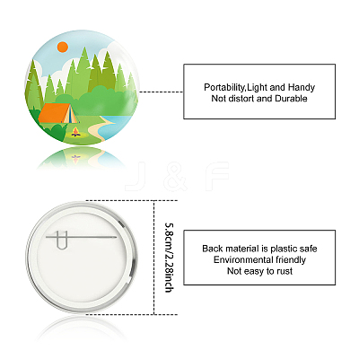 Tinplate Brooch JEWB-WH0012-020-1