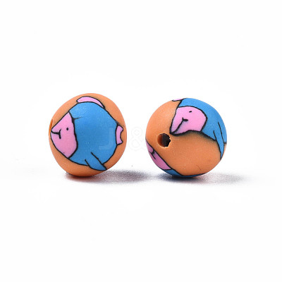 Handmade Polymer Clay Beads CLAY-S092-67-1