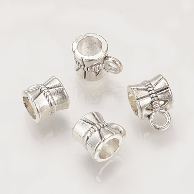 Tibetan Style Alloy Tube Bails X-TIBE-R300-02AS-LF-1