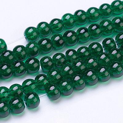 Spray Painted Crackle Glass Beads Strands CCG-Q001-4mm-17-1