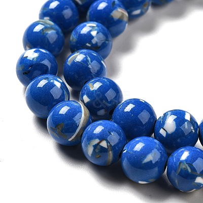 Synthetic Turquoise and Sea Shell Assembled Beads Strands G-D482-01D-03-1