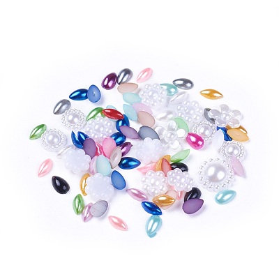 ABS Plastic Imitation Pearl Cabochons SACR-MSMC0002-05-1