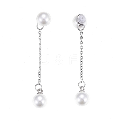 304 Stainless Steel Chain Tassel Earrings EJEW-I248-12-1