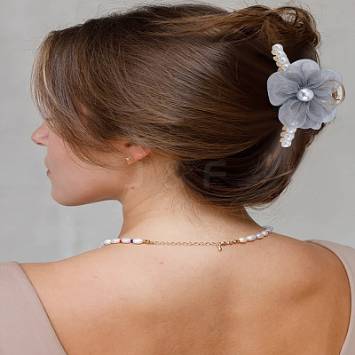 1Pc PS Plastic & Polyester & Iron Claw Hair Clips for Women Girls Thick Hair PHAR-LP0002-31C-1
