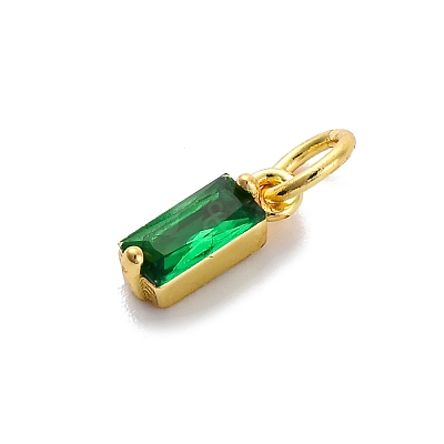 Brass Pave Cubic Zirconia Charms KK-F894-13G-03-1