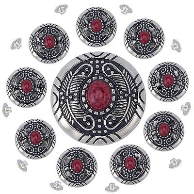 1-Hole Alloy & Cat eye Turquoise Decorative Rivets FIND-GF0004-53B-1